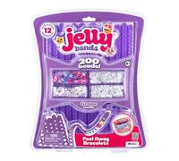 WeCool Jelly Bands Bracelet Making Kit, 12 Grape Scented Stretchy Bracelets with 200+ Beads, Customizable DIY Fashion Jewelry Craft Kit for Kids & Teens Toys