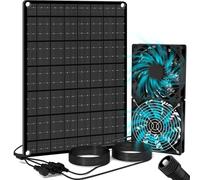 WECOOL Solar Exhaust Fan, 15W Dual Exhaust & Intake Ventilation Fan