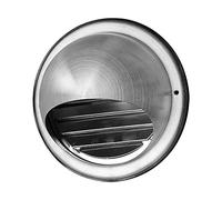 WeCooper 304 5-Inch Stainless Steel Air Vent 125mm, Round Bull Nosed External Extractor Wall Vent Outlet, Grille with Louvres, Fly Screen and Drip Deflector