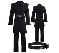 Wecos Tunic Costume Mens Hooded Knight Outfits Halloween Cosplay Costume Three Versions, Black(tunic), XXXL