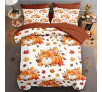 WeCozy King Fall Comforter Set with Sheets, 7 Pieces Pumpkin Bedding