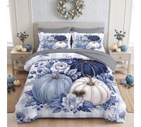 WeCozy King Fall Comforter Set with Sheets, 7 Pieces Pumpkin Bedding