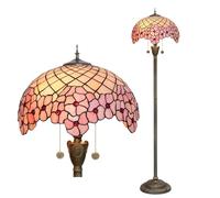 wecrejoni Tiffany Floor Lamp Cherry Blossom Stained Glass Floor Lamp 16X16X64 Inches Tiffany Lamp Sakura Style Desk Reading Light Decor Beside Bedroom Living Room Home Office
