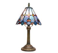 wecrejoni Tiffany Lamp Stained Glass lamp Small Bedside Table Lamps for Living Room Bedroom Dorm Kitchen Home Decor Festival Birthday Gift,Purple Table lamp