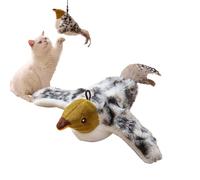 Wectirc Bird Cat Toy Flapping Wings - Interactive Chirping Bird Cat Toy | Rechargeable Electric Teaser Plush Companion for Bored Animals Living Room Outdoor Balcony