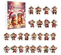 Wectirc Christmas Countdown Monkey Calendar | 2D Cute Christmas Monkey Pendant - Seasonal Decor for Offices Car Party Home Birthday Room Holiday Classroom Dormitory