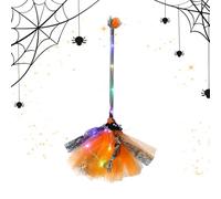 Wectirc Halloween Witch Costume Broom - Cosplay Handled Light up | Halloween Costume Witch Broom Prop - for Women Girls Students Haunted House Graveyard Party Escape Room Stage