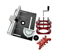 Wectirc Router Metal Router System Kit, Aluminum Router Lift with Top Plate, Table Saw Insert Base Plate System Manual Lifting Kit Engraving Tools for Slotting, Trimming, Chamfering