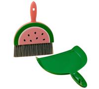 Wectirc Short Broom Dustpan Set - Fruit Little Housekeeping Helper Set - Cartoon Kids Small Cleaning Brush Set, Portable Little Housekeeping Helper Set for Car Desk Keyboard