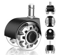 WECUTE Office Chair Wheels Set of 5, 10 x 22 mm Wheels for Office Chairs, 360 Degree Rotation without Scratches, Desk Chair Wheels for Carpet, Parquet Floors, Hard Floors and Tiles (10 x 22 mm)