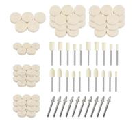 WEDAMOO 100 Pcs Felt Polishing Buffing Wheel Accessories for Dremel Polishing Kit, Wool Felt Polishing Wheel for Dremel Rotary Tool, with 1/8'' Shank for Metal Jewelry Polishing