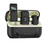 wedaniya 2 Pack Wireless Lavalier Microphone for iPhone iPad Andriod with Charging Case,10H,AI noise reduction,Wireless Microphone for Video Recording,Vlog,YouTube,Interview,Facebook Live Streaming