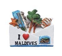 Wedare 3D Refrigerator Magnet,Maldives Souvenirs,'I Love Maldives' Style Hand-Made Fridge Magnet,Creative Home and Kitchen Decoration Magnetic Sticker