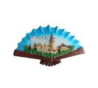 Wedare Magnet Seville Spain 3D Fan-shaped Refrigerator Magnet Souvenir Resin Collection,Sevilla Fridge Magnet Gift Magnetic Sticker Home Kitchen Decoration