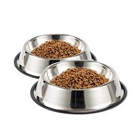 WEDAWN Stainless Steel Dog Bowls, 1 Cup/8oz Cat Bowl Water and Food with Rubber Base, Pet Bowls for Small Dogs, Cats, Puppy, Rabbit and Kitten, 2Pack