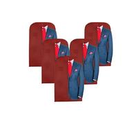 Wedcova Suit Covers for Men | Hanging Garment Bags | Travel Blazer & Jacket Bag | Clothes Storage Cover with Zipper | Suits Carrier Moth Proof Protector | 60 x 100cm (24'' x 40'') | Pack of 5 | Maroon