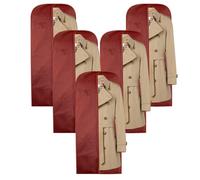 Wedcova Suit Covers for Men | Hanging Garment Bags | Travel Blazer & Jacket Bag | Clothes Storage Cover with Zipper | Suits Carrier Moth Proof Protector | (24'' x 54'') | Pack of 5 | Maroon