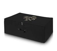 Wedcova UK Personalised Wedding Dress Storage Box Breathable Fabric Bridal Dress Clothes Storage Travel Box with 10 Acid Free Tissue Papers (Black, Medium)