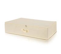 Wedcova UK Wedding Dress Storage Box - Black Personalised Bridal Gowns & Dresses Underbed Storage Box with 10 Acid Free Tissue Papers - Space Organiser - Large