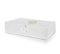 WEDCOVA UK White Personalised Large Wedding Dress Storage Box Breathable Bridal Dress Clothes Under Bed Keepsake Storage Box with 10 Acid Free Tissue Papers
