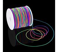 WeddDecor 1MM 100M Round Elastic Cord, for Sewing Mask Elastic Band, 100 Meters DIY Soft Braided Sewing Elastic Rope, DIY Clothes Making Sewing, Rainbow Elastic Cord