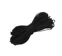 WedDecor 1.5mm Black Elastic Cord Elastic Rope Stretch Fabric Craft String Elastic Band Sewing Thread for DIY Mask Making Bracelets Necklaces Hat Beading Jewellery, Round Cord, 25 Metres