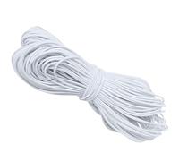 WedDecor 1.5mm Round Elastic Cord For Sewing, String Earloop Thread for Beading, Knitting, Dressmaking, Thin Elastic Rope for Bracelet Making, DIY Crafts for Jewelry Making, White, 50 Metres