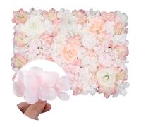 WedDecor 1 Pc Flower Wall Panel Champagne With White | Artificial Flower Floral Wall Backdrop for Birthday, Wedding, Bridal Shower, Baby Shower, Christmas, Valentines Home Decoration, 60cm x 40cm