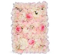 WedDecor 1 Pc Flower Wall Panel Light Baby Pink With Ivory | Artificial Flower Floral Wall Backdrop for Birthday, Wedding, Bridal Shower, Baby Shower, Christmas, Decoration | 60cm x 40cm