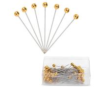 WedDecor 100 Gold Round Pearl Head Quilting Pins