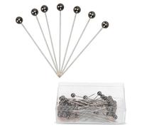 WedDecor 100 Gunmetal Round Pearl Head Quilting Pins