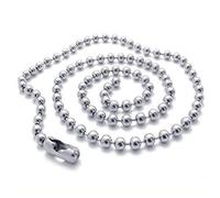 Weddecor 100 x 20cm Ball Chain Connector Clasp for Making Keychains, Metal Silver Beaded Ball Chain Tags String, Designer Cloth, Jewellery, Embellishment