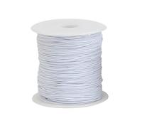 Weddecor 100m x 1mm White Cord Trim Elastic, Smooth Finish Sewing Thread for Knitting, Arts & Craft Accessories, Jewelry Making, Clothing, Safety Mask Making