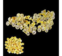 WedDecor 100pcs 8mm Diamante Diamond Clear Crystal Gold Rivets Studs with Pins Acrylic Shining Rhinestone Stud for Rock Leather Bag DIY Leather Crafts Clothing Decoration Purses Handbag Embellishment