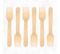 WedDecor 100Pcs Disposable Wooden Forks, Cutlery Set, Disposable Forks for Wedding, Parties, Picnic, BBQ, Christmas, Travel Cutlery Set, Wooden Cutlery, Party Supplies