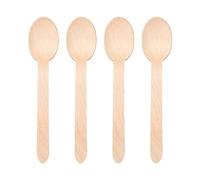 WedDecor 100Pcs Disposable Wooden Spoons, Cutlery Set, Disposable Teaspoons for Wedding, Parties, Picnic, BBQ, Christmas, Travel Cutlery Set, Wooden Spoons Cooking Utensils, Party Supplies