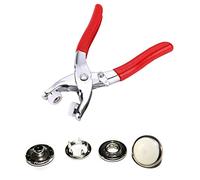 WedDecor 100Pcs Hollow Pearl Snap Fasteners with Hand Press Metal Plier Setting Tool Kit, Heavy Duty Studs Ring Prong Snap Buttons for Baby Bibs Clothing Crafting Sewing DIY Project (White, 12mm)