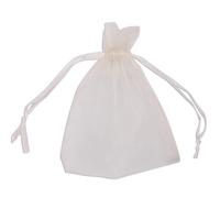 WedDecor 100pcs Ivory Mini Drawstring Organza Bags 7cm x 9cm - Small Sheer Gift Bags for Wedding Favors, Christmas, Birthdays, Jewellery, Party Supplies - Clear Mesh Pouches