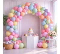 WedDecor 100pcs Pastel Balloons, Party Latex Balloon, 10 Inch Multicolour Macaron Balloons for Birthday, Baby Shower, Rainbow & Unicorn Theme Party, Wedding, Balloon Arch & Decorations