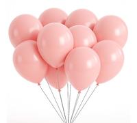 WedDecor 100pcs Pastel Pink Latex Balloon 10" Large Helium Grade Balloons Macaron Pastel Birthday Balloons for Kids Party Anniversary, Wedding Decoration Event Supplies Accessories