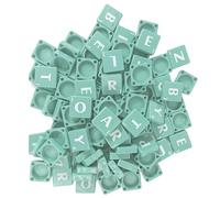 WedDecor 100pcs Plastic Alphabet Scrabble Letters for Crafts, Complete A-Z Alphabet and Number Printed Tiles for Scrabble Board Game UK, Scrapbook, DIY Project, Spelling, Home Décor, Light Green
