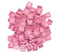 WedDecor 100pcs Plastic Alphabet Scrabble Letters for Crafts, Pink
