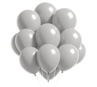 WedDecor 100pcs Silver Latex Balloon 10" Large Helium Grade Balloons Birthday Balloons for Kids Party Anniversary, Wedding Decoration Event Supplies Accessories