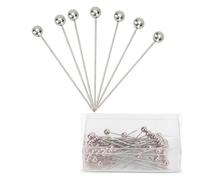 WedDecor 100pcs Silver Quilting Pins with Round Pearl Heads - Round Head Pins for Sewing, Scarf Making, Hijab, and Fabric Covers - Ideal for Dressmaking, DIY Art, Craft, and Flower Decoration