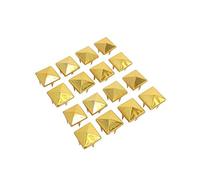 WedDecor 100pcs Square Pyramid Rivets 12mm Gold Punk Nail Head Studs Four-Jaw Studs Spikes Metal Leather Rivets for Decorating Belts, Bags, Shoes, Leathercrafts, Punk & Goth Fashion Accessories