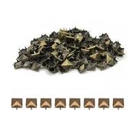 WedDecor 100pcs Square Pyramid Rivets 9mm Bronze Punk Nail Head Studs Four-Jaw Studs Spikes Metal Leather Rivets for Decorating Belts, Bags, Shoes, Leathercrafts, Punk & Goth Fashion Accessories