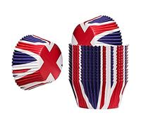 WedDecor 100pcs Union Jack Cupcake Cases, Mini Baking Cups Muffin Cups Cupcake Liners Muffin Cases for King Charles III Coronation Decorations, Street, Garden, BBQ Parties