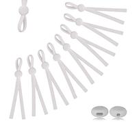 WedDecor 100pcs White Elastic Cord Mask Adjuster, Elastic Earloop Rope with Buckle, Elastic String with Anti Slip Stopper, Elastic Thread Rope, Suitable for Toddles Kids, Children, and Adults