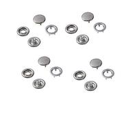 WedDecor 10mm- 12mm Jersey Cap Press Studs Nickle free Solid Brass Snap Fasteners for Leathercraft, Sewing, Jacket, Shirt, Silver, Repairs Decoration,20 Sets