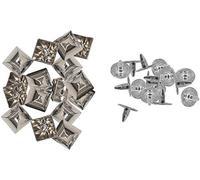 WedDecor 10mm Brass Pyramid Shape Spike Studs High Cone Rivets with Pins for Decorating Belts, Bags, Shoes, Leathercraft, Punk & Goth Fashion Accessories, Silver, 50pcs